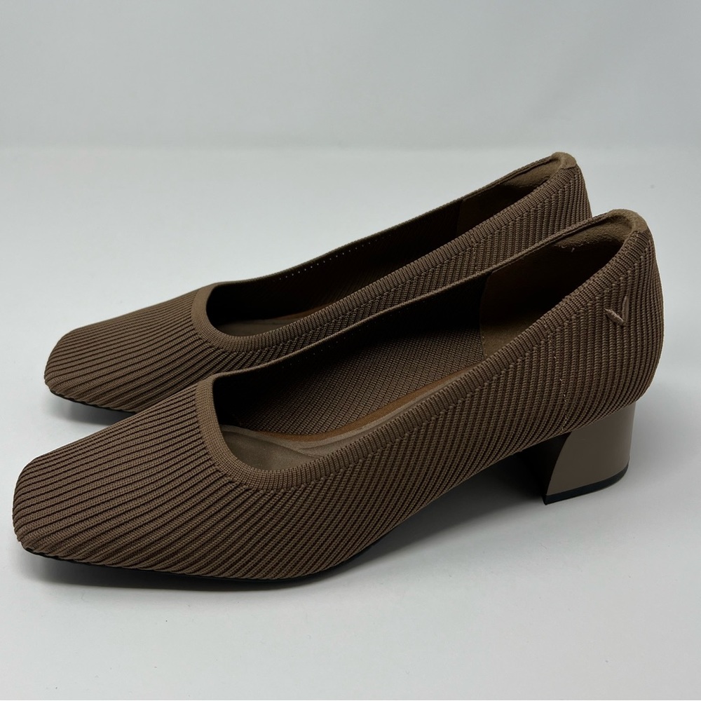 Vivaia Melody brown square toe block heel